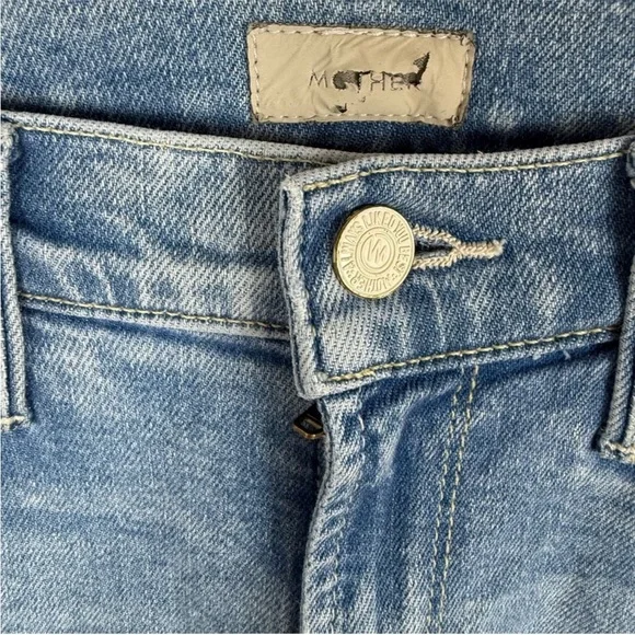 Mother The Mid Rise Dazzler Ankle Fray Jeans Reading By The Pool Wash - Picture 5 of 9